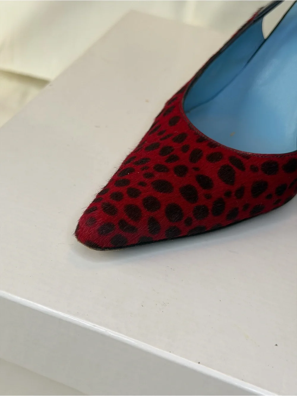 Dolce & Gabbana Red and Black Leopard-Print Slingback Pumps